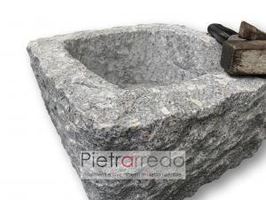 fioriera e lavabo in pietra naturale granito sasso fatto a mano scalpello costo