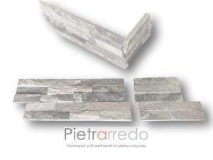offerte spigoli angolari pietra per parete quarzite ghiaccio cladding stone cloudy grey price sale glitter grigo