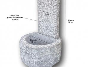Fontana da terra in offerta in pietra grezza fatta a mano granito grigio martellinata pietrarredo milano costi prezzo