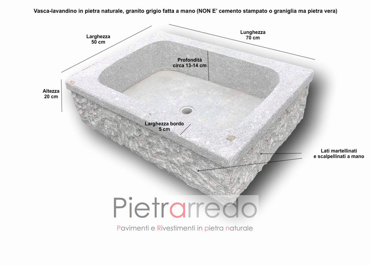 Lavandino da esterno-interno in sasso granito fatta a mano -50% prezzo
