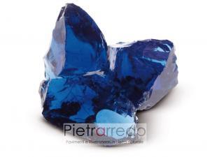 offerta prezzo vetro da giardino decorativo per prati e aiuole blu oltremare cobalto gravels zandobbio pietra