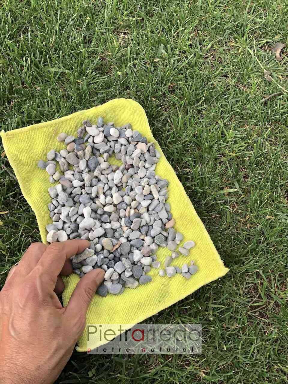 Ghiaia-ghiaietto-sassolini di fiume colore misto, 5-12 mm, sacchi da Kg25