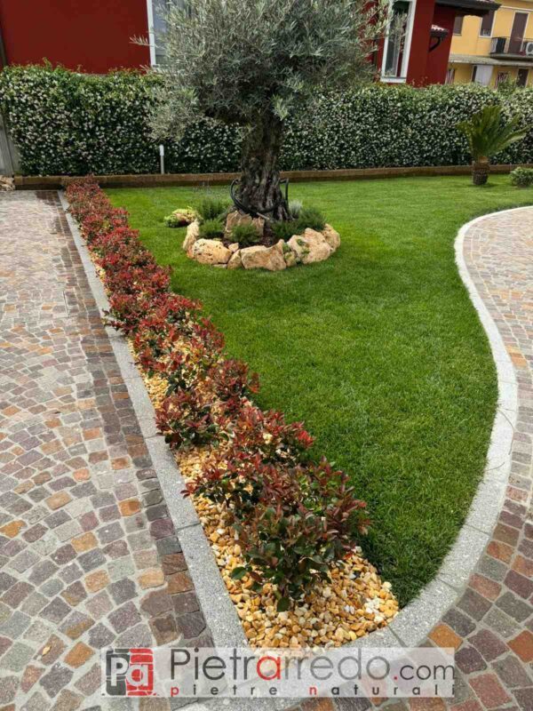 offerta prezzo ciottolo per aiuole giardini decorativi giallo siena bordo pietrarredo lombardia stone garden