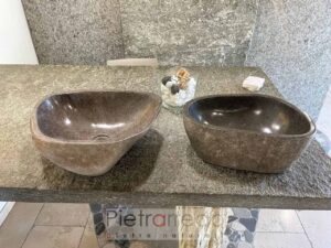 Set accessori da bagno di design in pietra lavica Montiano