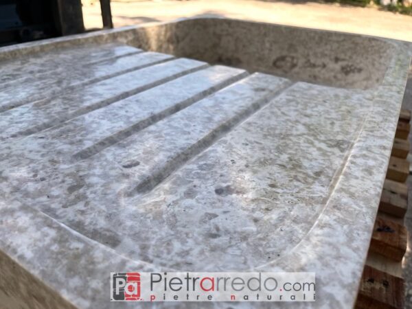 Pietrarredo marble pilozza stone kitchen sink sink for rustic Tuscan kitchen