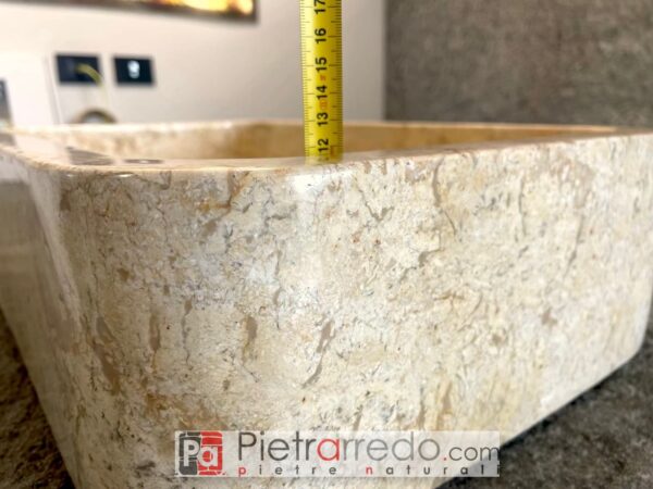 éviers éviers en marbre rectangulaire en pierre travertin pietrarredo milan coût