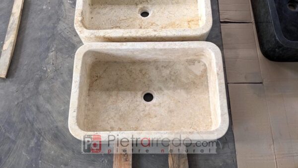 lavandino 40x60cm pietra marmo beige travertino prezzo costo offerta pietrarredo da bagno cucina