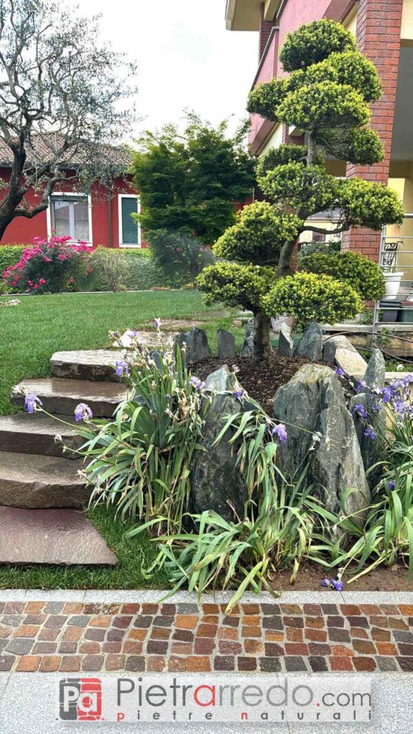offer slate monoliths for Japanese gardens pietrarredo stone garden Milan Italy price