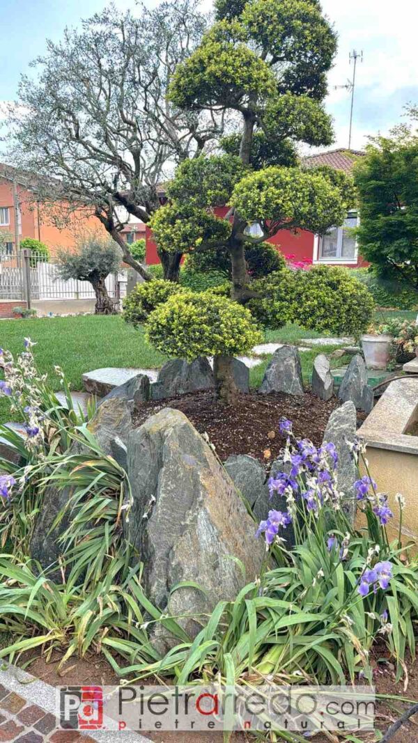 offerta monoliti in ardesia per giardini giapponesi pietrarredo stone garden Milano Italia prezzo