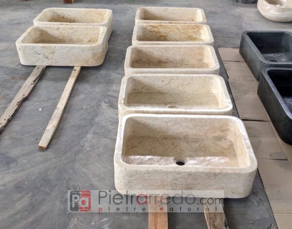 sink 40x60cm beige travertine marble stone price cost offer pietrarredo bathroom kitchen