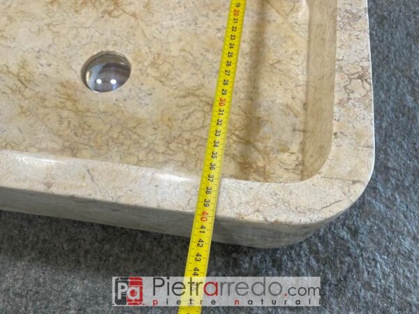 sinks marble sinks rectangular stone travertine pietrarredo milan cost