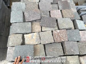 Offerta pavimento esterno in porfido piano cava piastrelle tranciate da 15 cm a correre prezzo costo pietrarredo Milano vendita