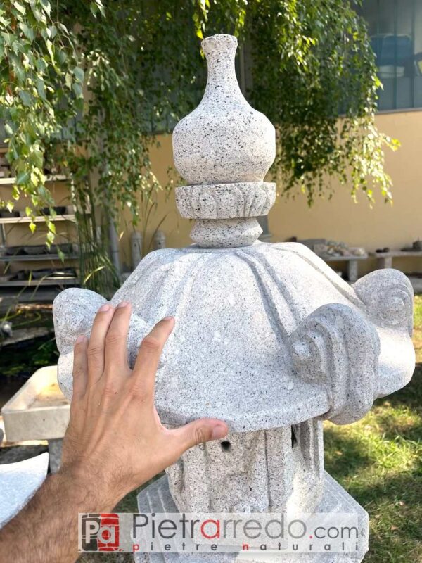 Japanese lantern Kasuga model 150 cm high large for Japanese zen gardens in gray granite price cost Pietraredo Parabiago Milan