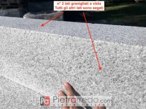 Bordure en granit gris sarde certifiée 100x25x15 cm prix pietrarredo milan parabiago bordures routières