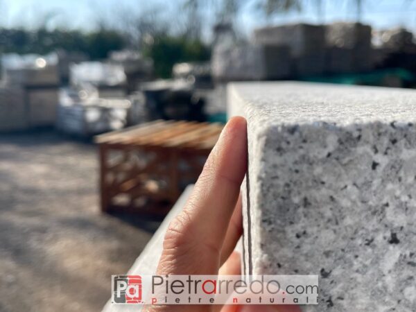 Cordolo in granito grigio sardo sardegna certificato da 100x25x15 cm prezzo pietrarredo milano parabiago cordoli