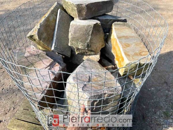 Rocas gigantes piedras grandes para decoración de muebles de jardín piedra natural resistente en cuarcita brasileña amarillo morado rosa precio pietrarredo parabiago milán