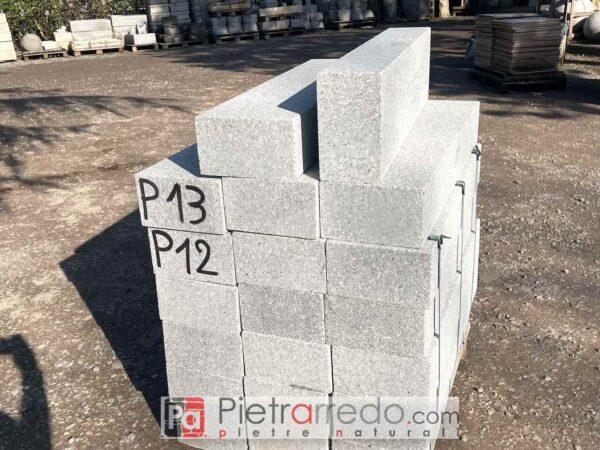 Sardinian grey granite kerb certified 100x25x15 cm price pietrarredo milan parabiago road kerbs