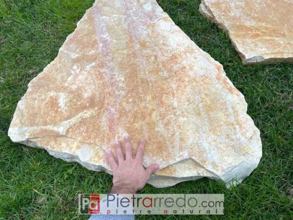 japanese steps in split stone yellow giant trani slabs rags for stone walkways large price pietrarredo antiqua milan onsale